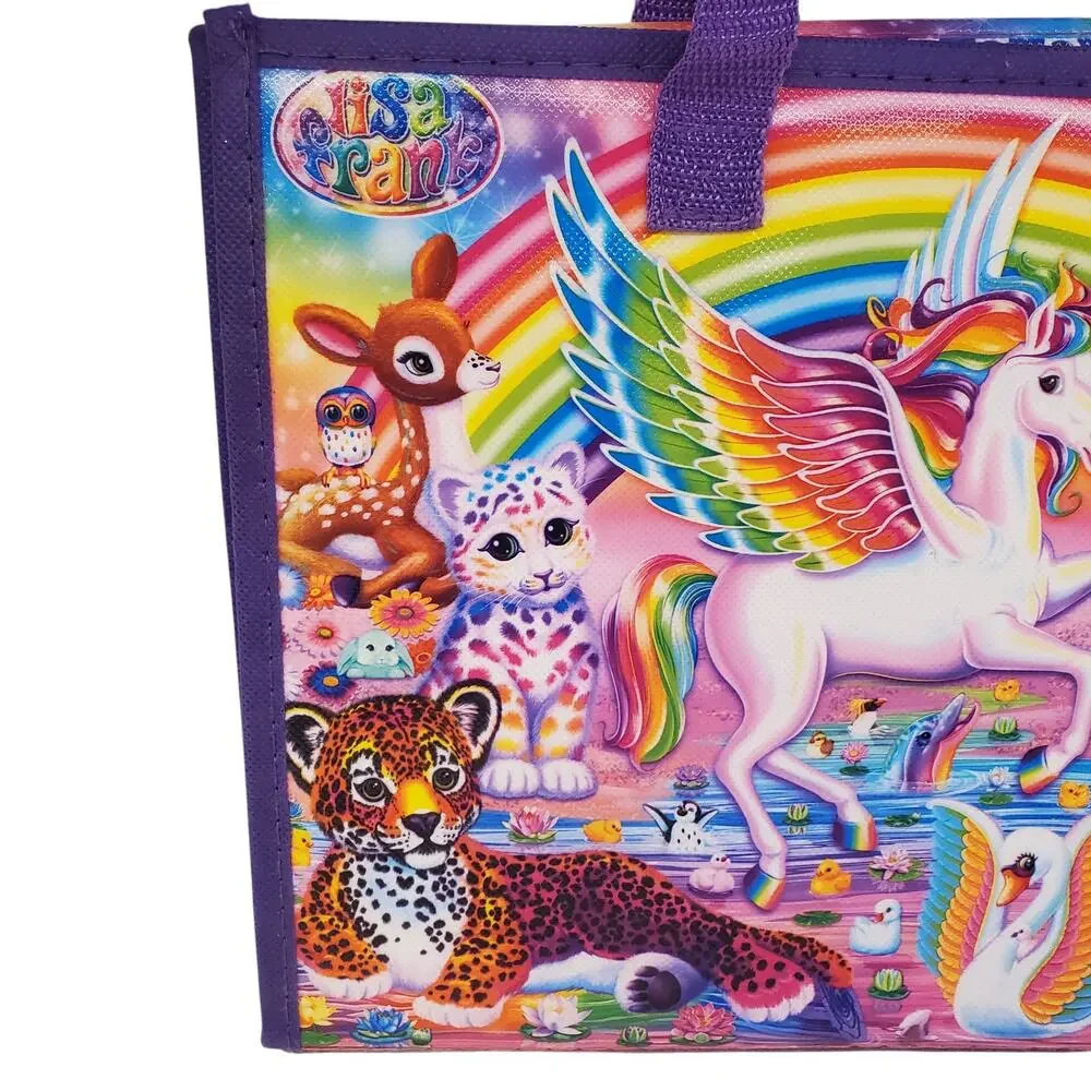 Lisa Frank Unicorn Tri Fold Portfolio 2016 Crayons Stickers Cat Leopard